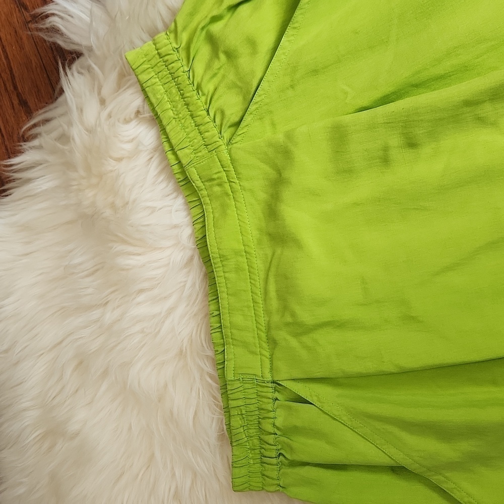 GO Silk Neon Green Silk Pencil Skirt - Picture 2 of 5